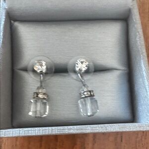 Elegant Silver and Clear Drop Earrings